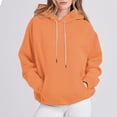 thumbnail image 1 of Xcmzpl Hoodies for Women Plus Size Solid Color Hooded Sweatshirt Lightweight Sweater Tops Soft Long Sleeve Blouses Fall Fashion, 1 of 7