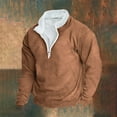 thumbnail image 1 of Xcmzpl Men's 1/4 Zip Pullover Thermal Fleece Fuzzy Sherpa Lined Sweatshirts Long Sleeve Stand Collar Sweatshirt Big and Tall Sweatshirt, 1 of 3