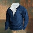 thumbnail image 1 of Xcmzpl Men's 1/4 Zip Pullover Thermal Fleece Fuzzy Sherpa Lined Sweatshirts Long Sleeve Stand Collar Sweatshirt Big and Tall Sweatshirt, 1 of 3