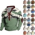 thumbnail image 1 of Xcmzpl Men's Aztec Cow Print Henley Shirts Ethnic Print Button T Shirts Long Sleeve Vintage Westerna Graphic Pullover Tops, 1 of 6