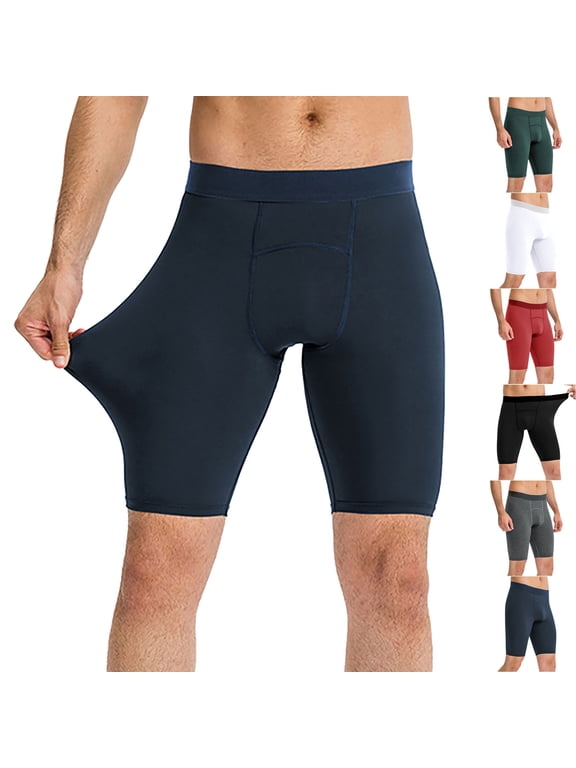 Men's Biker Sports Tights Shorts High Waist Stretch Workout Yoga Gym Shorts Underpants Slim Fit Running Shorts