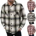 thumbnail image 1 of Xcmzpl Men's Flannel Plaid Shirts Big and Tall Wool Blend Tshirts Long Sleeve Casual Button Down Shirt with Pockets, 1 of 4