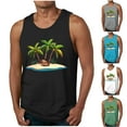 thumbnail image 1 of Xcmzpl Men's Hawaiian Floral Print Sleeveless Crew Neck Tanks Stretch Comfort Casual Fitness Tank Top Going Out Tee Shirts, 1 of 6