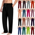 thumbnail image 1 of Xcmzpl Men's Lightweight Pajama Pants Soft Lounge Sleep Joggers Adjustable Drawstring Waist Pjs Bottoms with Pockets Solid Sleepwear, 1 of 7