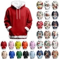 thumbnail image 1 of Xcmzpl Men's Marry Christmas Hoodies Xmas Graphic Pullover Sweatshirts Faux Fur Trim Long Sleeve Hoodies with Pokcet Under 30, 1 of 10