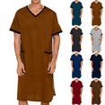 thumbnail image 1 of Xcmzpl Men's Night Shirts for Sleeping Henley Neck Nightshirt Short Sleeve Big and Tall Loose Kaftan Night Shirts Sleepwear, 1 of 6