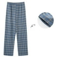 thumbnail image 1 of Xcmzpl Men's Pjs Pants Big and Tall Plaid Lounge Pants Elastic Waist Baggy Straight Leg Sleep Pants Casual Sleepwear Bottoms Pocket, 1 of 5