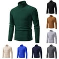 thumbnail image 1 of Xcmzpl Men's Slim Fit Turtleneck Sweater Casual Twisted Knitted Pullover Sweaters Long Sleeve Solid Fall Sweaters for Men, 1 of 9