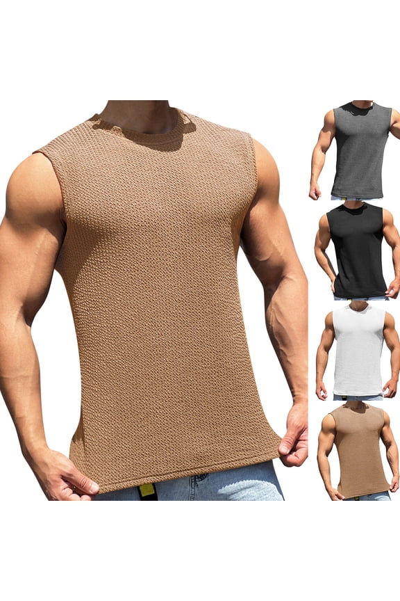Men's Solid Snake Print Pullover Tank Tops Sleeveless Crew Neck Wide Strap Gym Workout Tee Gray XXL