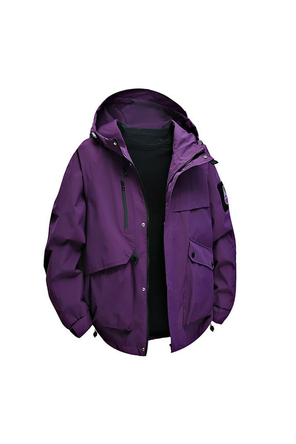 Men's Waterproof Ski Jacket Warm Winter Coats Windproof Winter Jackets for Men Fleece Lined Windbreaker with Hood