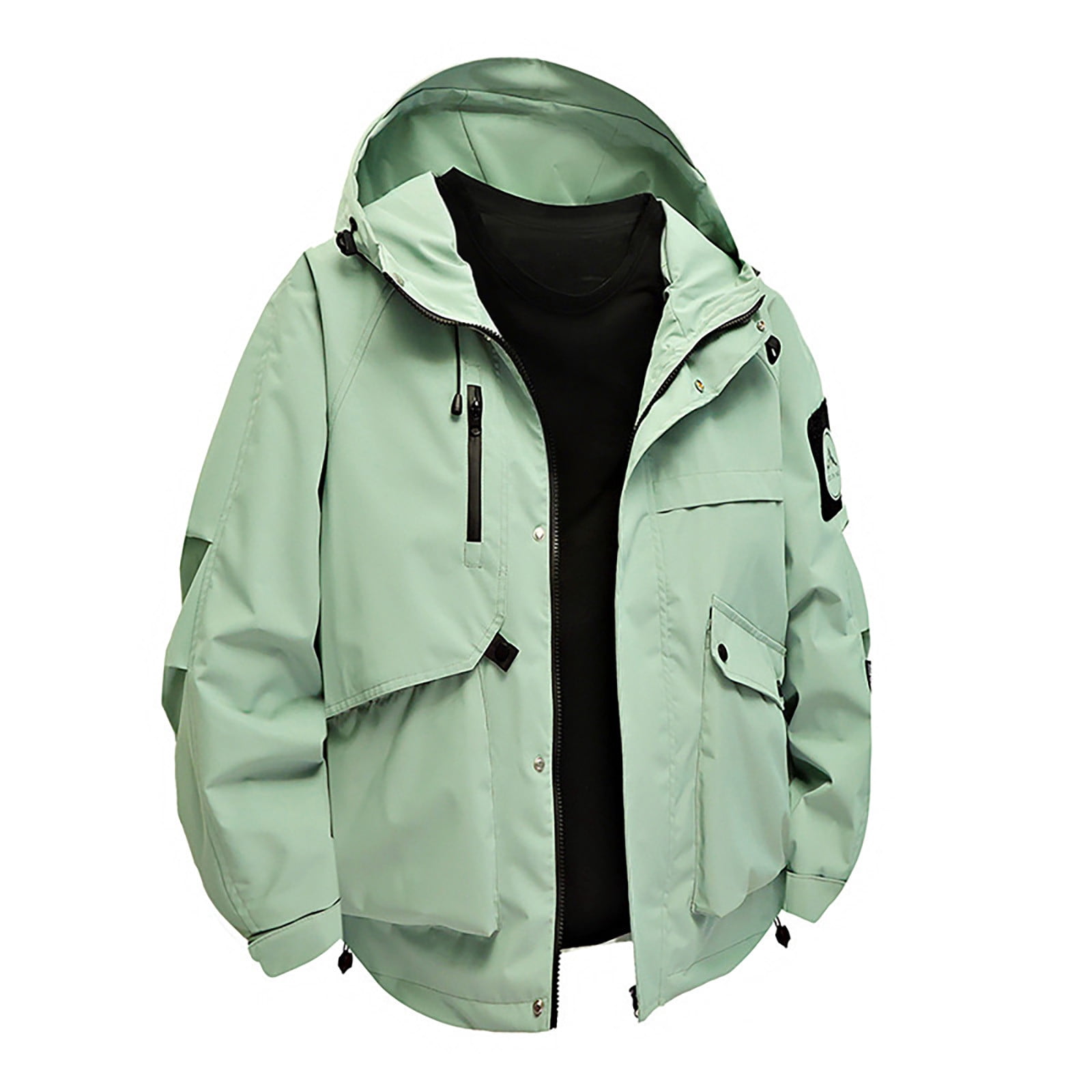 Xcmzpl Men's Waterproof Ski Jacket Warm Winter Coats Windproof Winter Jackets for Men Fleece Lined Windbreaker with Hood