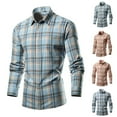 thumbnail image 1 of Xcmzpl Mens Button Down Shirts Regular Fit Long Sleeve Casual Plaid Flannel Shirt Long Sleeve Lapel Collar Cotton Tshirts, 1 of 6