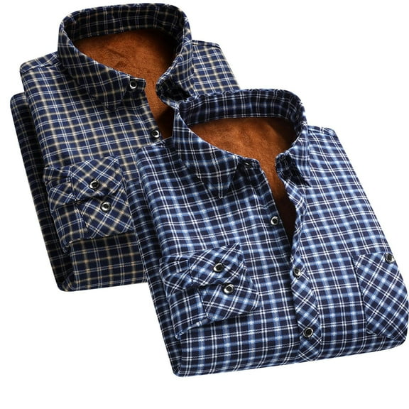Xcmzpl Mens Flannel Shirts Jacket Big and Tall Fleece Sherpa Lined Button Down Plaid Shirts Coat Long Sleeve Warm Jackets with Pockets
