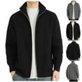 thumbnail image 1 of Xcmzpl Mens Full Zip Cardigan Sweater Stand Collar Regular Fit Knit Sweaters Long Sleeve Solid Cardigan Jackets Warm Fall Outwear Sweaters, 1 of 4
