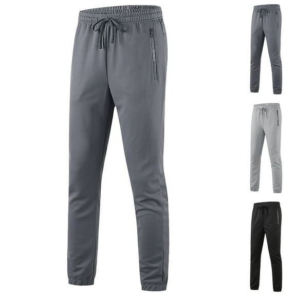 Xcmzpl Mens Joggers with Pockets Drawstring High Waisted Cinch Bottom Sweat Pants Comfortable Lightweight Workout Sweat Pants