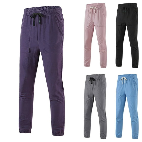 Xcmzpl Mens Joggers with Pockets Drawstring High Waisted Cinch Bottom Sweat Pants Comfortable Lightweight Workout Sweat Pants