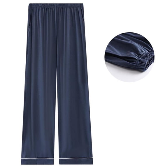 Xcmzpl Mens Pajama Pants Sleep Lounge Bottoms Soft Comfy Pj Pant Sleepwear Elastic Waist Solid Loungewear with Pockets