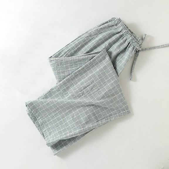 Xcmzpl Mens Pajama Pants Sleepwear Plaid Soft Pjs Bottoms Sleep Lounge Long Pant Elastic Waist Loungewear with Drawstring Pockets