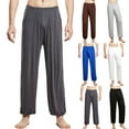 thumbnail image 1 of Xcmzpl Mens Pajamas Pants Solid Sleep Pjs Bottoms Elastic Waist Soft Lounge Pants Baggy Cinch Bottom Joggers Loungewear Sleepwear, 1 of 7