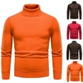 thumbnail image 1 of Xcmzpl Mens Turtleneck Sweater Big and Tall Knit Pullover Sweaters Solid Slim Fit Pullover Tops Warm Fall Sweaters for Men, 1 of 6