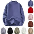thumbnail image 1 of Xcmzpl Mock Neck Sweaters for Men Long Sleeve Oversized Drop Shoulder Knit Pullvoer Solid Lightweight Fall Sweaters Loose Fit Pullover Tops, 1 of 4