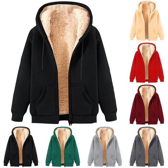 Xcmzpl Sherpa Fleece Hoodies for Men Big and Tall Warm Fall Winter Jackets Solid Zip Up Sweatshirt Coats with Pocket