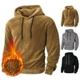 thumbnail image 1 of Xcmzpl Sherpa Fleece Lined Hoodies Mens Warm Thermal Sweatshirts Solid Long Sleeve Fuzzy Pullover Causal Fall Hoodies for Men, 1 of 8