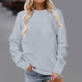 thumbnail image 1 of Xcmzpl Sweatshirts for Women Casual Solid Color Crewneck Sweatshirt Oversized Sweater Tops Soft Long Sleeve Shirts Winter Fashion, 1 of 6