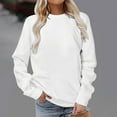 thumbnail image 1 of Xcmzpl Sweatshirts for Women Cute Solid Color Crewneck Sweatshirt Fashion Pullover Tops Work Long Sleeve Shirts Fall Clothes, 1 of 4