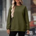 thumbnail image 1 of Xcmzpl Sweatshirts for Women Loose Fit Solid Color Round Neck Sweatshirt Trendy Sweater Tops Soft Long Sleeve Shirts Winter Fashion, 1 of 9