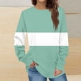 thumbnail image 1 of Xcmzpl Sweatshirts for Women Plus Size Color Block Crewneck Sweatshirt Trendy Sweater Tops Tunic Long Sleeve Shirts Fall Fashion, 1 of 5