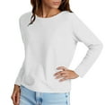 thumbnail image 1 of Xcmzpl Sweatshirts for Women Plus Size Solid Color Crewneck Sweatshirt Holiday Pullover Tops Work Long Sleeve Blouses Winter Fashion, 1 of 6
