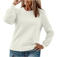 thumbnail image 1 of Xcmzpl Sweatshirts for Women Plus Size Solid Color Round Neck Sweatshirt Oversized Pullover Tops Soft Long Sleeve Blouses Fall Fashion, 1 of 3