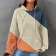 thumbnail image 1 of Xcmzpl Waffle Hoodies for Women Basic Color Block Hooded Sweatshirt Lightweight Pullover Tops Cotton Long Sleeve Blouses Fall Fashion, 1 of 6