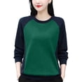 thumbnail image 1 of Xcmzpl Women's Fleece Sweatshirts Plus Size Color Block Round Neck Sweatshirt Travel Sweater Tops Workout Long Sleeve Shirts Winter Fashion, 1 of 3