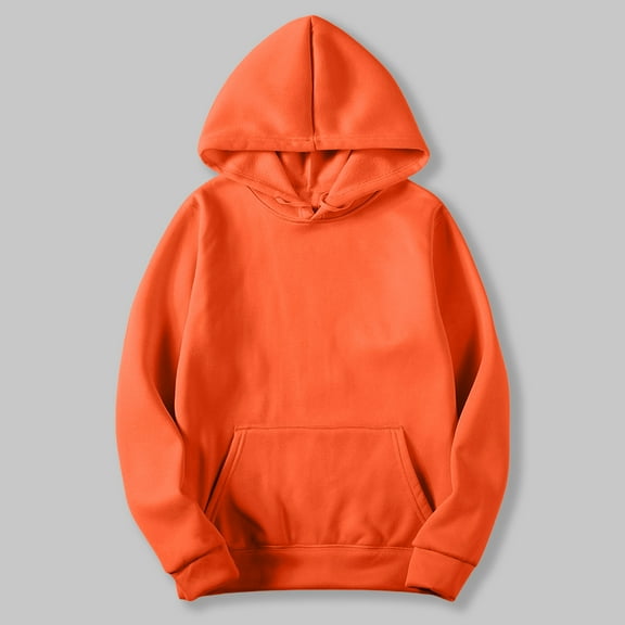 Xcmzpl Women's Hoodies Basic Solid Color Hooded Sweatshirt Travel Pullover Tops Cotton Long Sleeve Shirts Winter Fashion