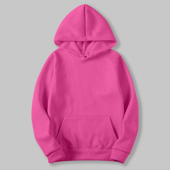 Xcmzpl Women's Hoodies Basic Solid Color Hooded Sweatshirt Travel Pullover Tops Cotton Long Sleeve Shirts Winter Fashion