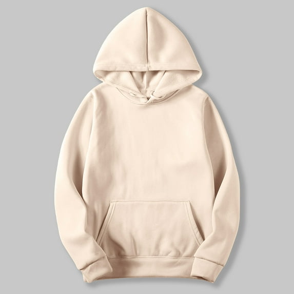 Xcmzpl Women's Hoodies Basic Solid Color Hooded Sweatshirt Travel Pullover Tops Cotton Long Sleeve Shirts Winter Fashion