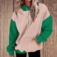 thumbnail image 1 of Xcmzpl Women's Hoodies Casual Color Block Hooded Sweatshirt Oversized Pullover Tops Dressy Casual Long Sleeve T-shirts Fall Clothes, 1 of 7