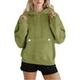 thumbnail image 1 of Xcmzpl Women's Hoodies Casual Solid Color Hooded Sweatshirt Holiday Sweater Tops Tunic Long Sleeve T-shirts Fall Fashion, 1 of 8