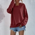 thumbnail image 1 of Xcmzpl Women's Hoodies Cute Solid Color Hooded Sweatshirt Holiday Pullover Tops Workout Long Sleeve Blouses Winter Fashion, 1 of 9