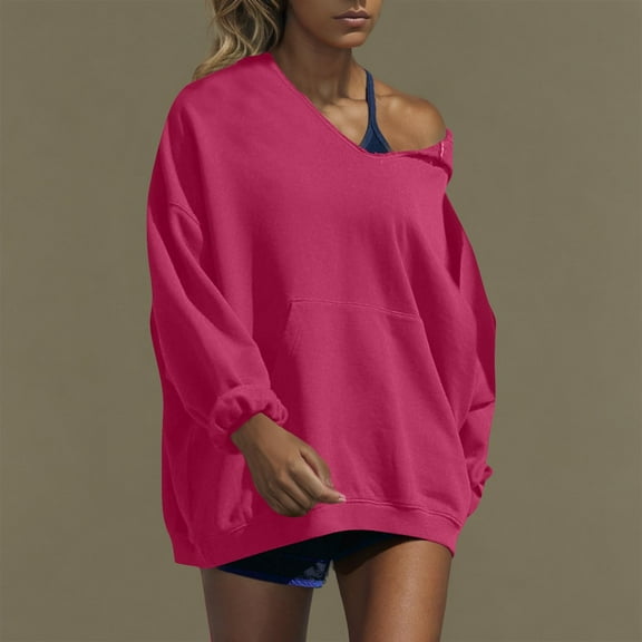 Xcmzpl Women's Hoodies Cute Solid Color Hooded Sweatshirt Lightweight Sweater Tops Comfort Long Sleeve Shirts Winter Fashion