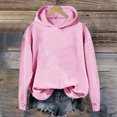 thumbnail image 1 of Xcmzpl Women's Hoodies Cute Solid Color Hooded Sweatshirt Travel Sweater Tops Cotton Long Sleeve Shirts Fall Fashion, 1 of 6