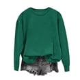 thumbnail image 1 of Xcmzpl Women's Sweatshirts Casual Solid Color Crewneck Sweatshirt Oversized Pullover Tops Soft Long Sleeve T-shirts Early Fall Fashion, 1 of 5