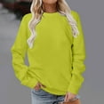 thumbnail image 1 of Xcmzpl Women's Sweatshirts Casual Solid Color Crewneck Sweatshirt Travel Sweater Tops Tunic Long Sleeve Blouses Winter Fashion, 1 of 5
