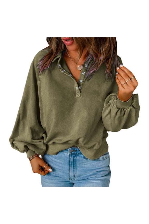 Women's Sweatshirts Casual Solid Color V Neck Sweatshirt Holiday Sweater Tops Work Long Sleeve Blouses Early Fall Fashion