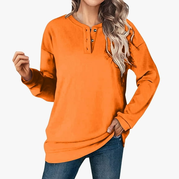 Xcmzpl Women's Sweatshirts Cute Solid Color V Neck Sweatshirt Oversized Pullover Tops Work Long Sleeve Blouses Fall Clothes