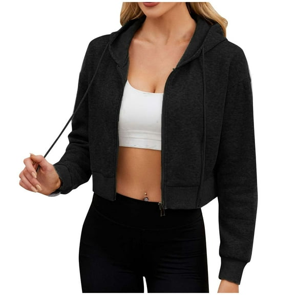 Xcmzpl Women's Zip Up Hoodies Loose Fit Solid Color Hooded Sweatshirt Holiday Pullover Tops Comfort Long Sleeve Blouses Early Fall Fashion