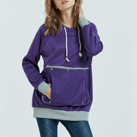 Xcmzpl Womens Hoodies Basic Solid Color Hooded Sweatshirt Athletic Sweater Tops Work Long Sleeve Blouses Fall Clothes