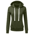 thumbnail image 1 of Xcmzpl Womens Hoodies Casual Solid Color Hooded Sweatshirt Fashion Pullover Tops Dressy Casual Long Sleeve Blouses Winter Fashion, 1 of 3